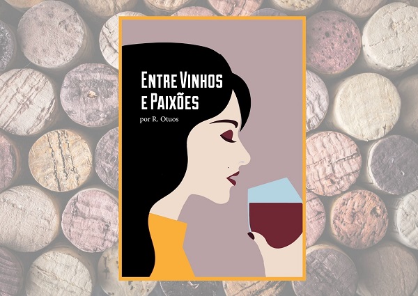 capa de livro com desenho de uma mulher tomando vinho